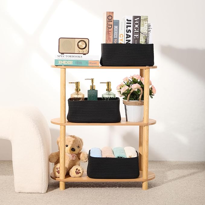 Small Storage Baskets for Organizing | Closet Organizer Bins | Shelf Toy Basket - Image 6