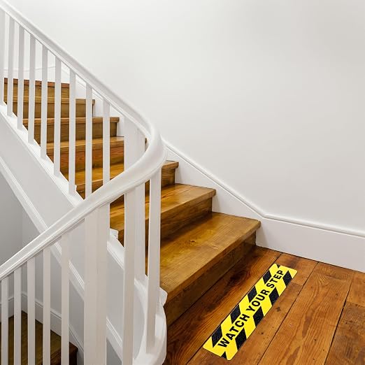 Boao 24 Pieces Watch Your Step Stickers Sign 6 x 24 Inch Caution Watch Your - Image 3