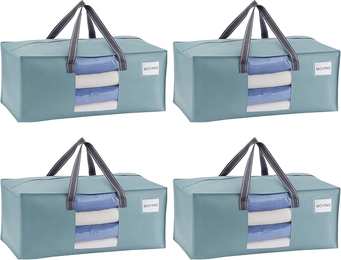 VENO 4 Pack Moving Bags for College, Heavy-Duty Storage Totes, Moving Boxes and by Veno