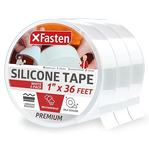 XFasten Self Fusing Silicone Tape Waterproof White – 1" x 36 Feet, Self by XFasten