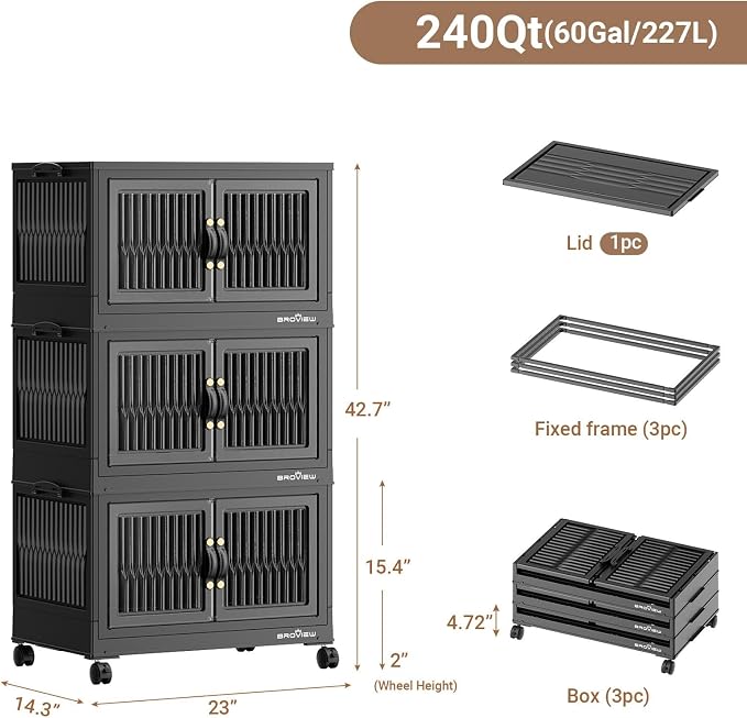 BROVIEW 240Qt Stackable Storage Bins - Image 2