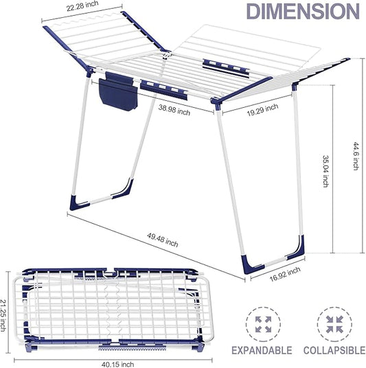 APEXCHASER Clothes Drying Rack Foldable, Drying Rack Clothing Large Space - Image 2