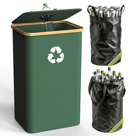 Recycling Bin for Kitchen Indoor Home, Large 100L/ 26 Gallon Recycle Bin by Pakusane
