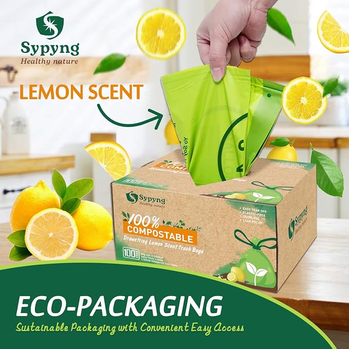 Compostable Kitchen Trash Bags 3-4 Gallon - Image 2