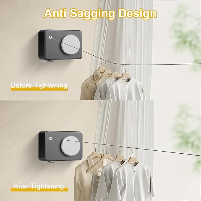 Retractable Clothesline Indoor/Outdoor, Anti-Sag - Image 2