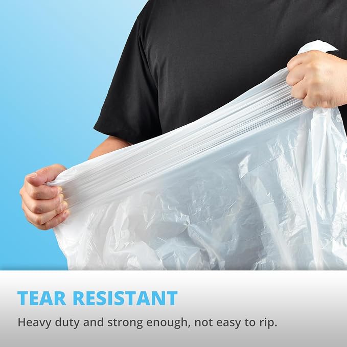 Ultra Thick Heavy Duty Plastic 15 Gallon Drawstring Trash Bags Large 80 Count - Image 5