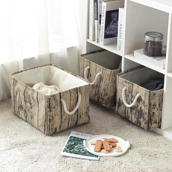 TcaFmac Fabric Storage Basket, Decorative Canvas Storage Bins Baskets - Image 6