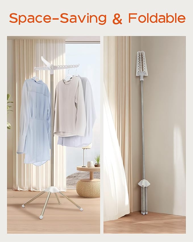 Clothes Drying Rack Foldable, 59 inch Tripod Laundry Drying Rack Indoor - Image 3
