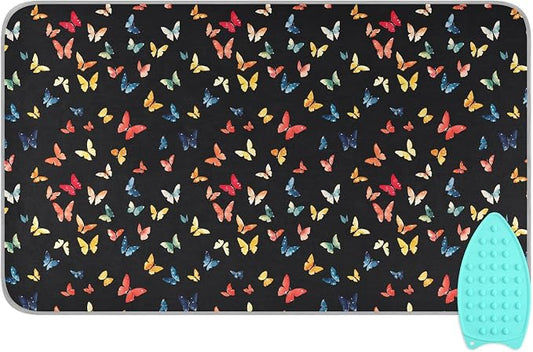Colorful Butterfly Ironing Mat for Table top Portable Ironing Pad Blanket for by Tatenale