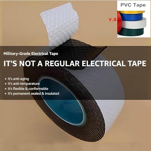 4 Rolls Butyl Rubber Self-Fusing Tape | IP67 Waterproof & 35KV Insulated | - Image 2