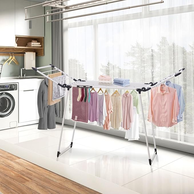 Clothes Drying Rack, Gullwing Laundry Rack, Collapsible, Space-Saving Laundry - Image 4