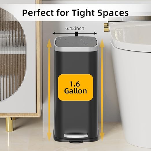Stainless Steel Bathroom Trash Can - Image 2