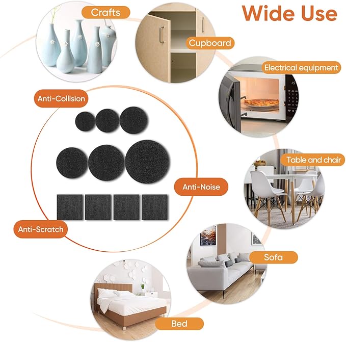 Furniture Pads 300 Pieces Felt Furniture Pads Premium Huge Pack, BAIPOK Self - Image 6