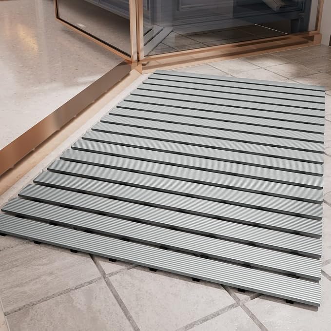 PADOOR Shower-Mat Non Slip, Heavy Duty Bathtub-Mat Curlable Quick Drain Sturdy by PADOOR