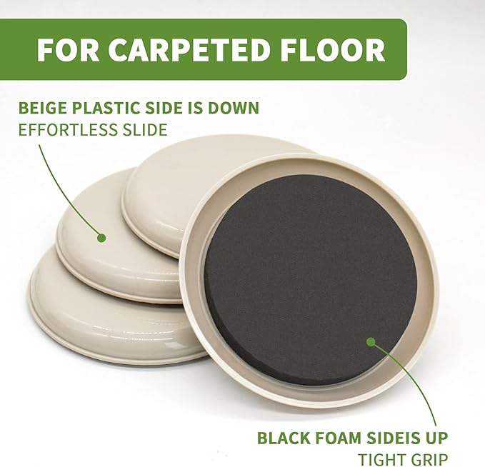 Furniture Sliders for Carpet 8 PCS - Image 3