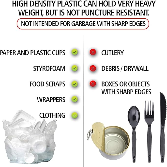 Aluf Plastics High Density Trash Bags, 45 Gallon, 22 Micron, - Image 5