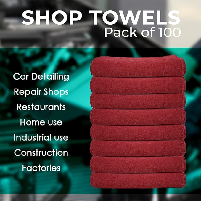 Avalon Towels Cotton Shop Rags – Size 12x14 Inches Cleaning Rags – Absorbent - Image 7