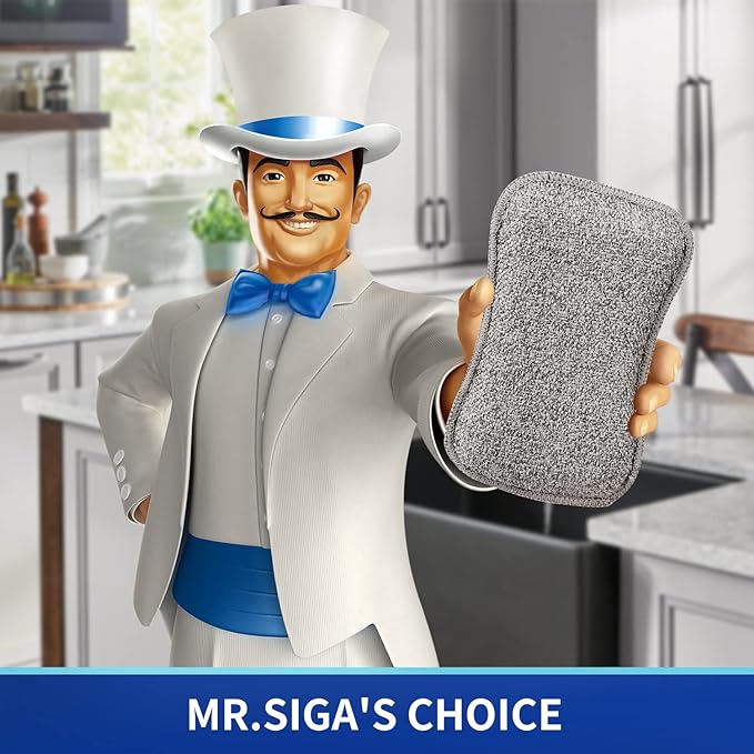 MR.SIGA Dual-Sided Scrub Sponges, Long lasting, Reusable Dishwashing Sponges - Image 2