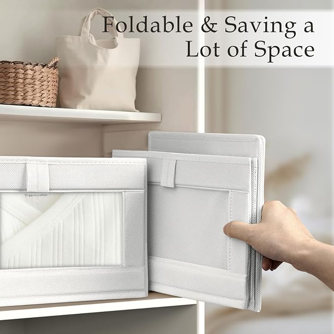 Criusia 4 Pack Closet Organizers and Storage, Large Linen Closet Baskets - Image 5