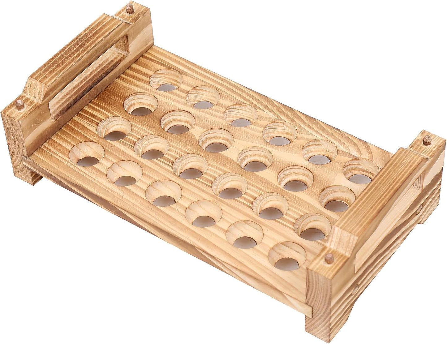 Stackable Wooden Quail & Pigeon Egg Holder Countertop, Farmhouse Kitchen Fresh Quail & Pigeon Egg Display Storage Rack Organizer Tray, 48 Slots, Natural Wood, Chemical-Free Coating