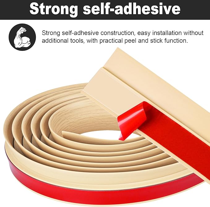 3.3Ft Carpet Floor Transition Strip, Self Adhesive Floor Edging Trim Strip - Image 3