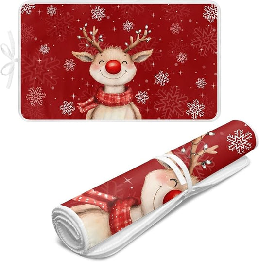 Red Ironing Pad Christmas Ironing Blanket Thick Travel Iron Pad Heat Resistant by Unknown