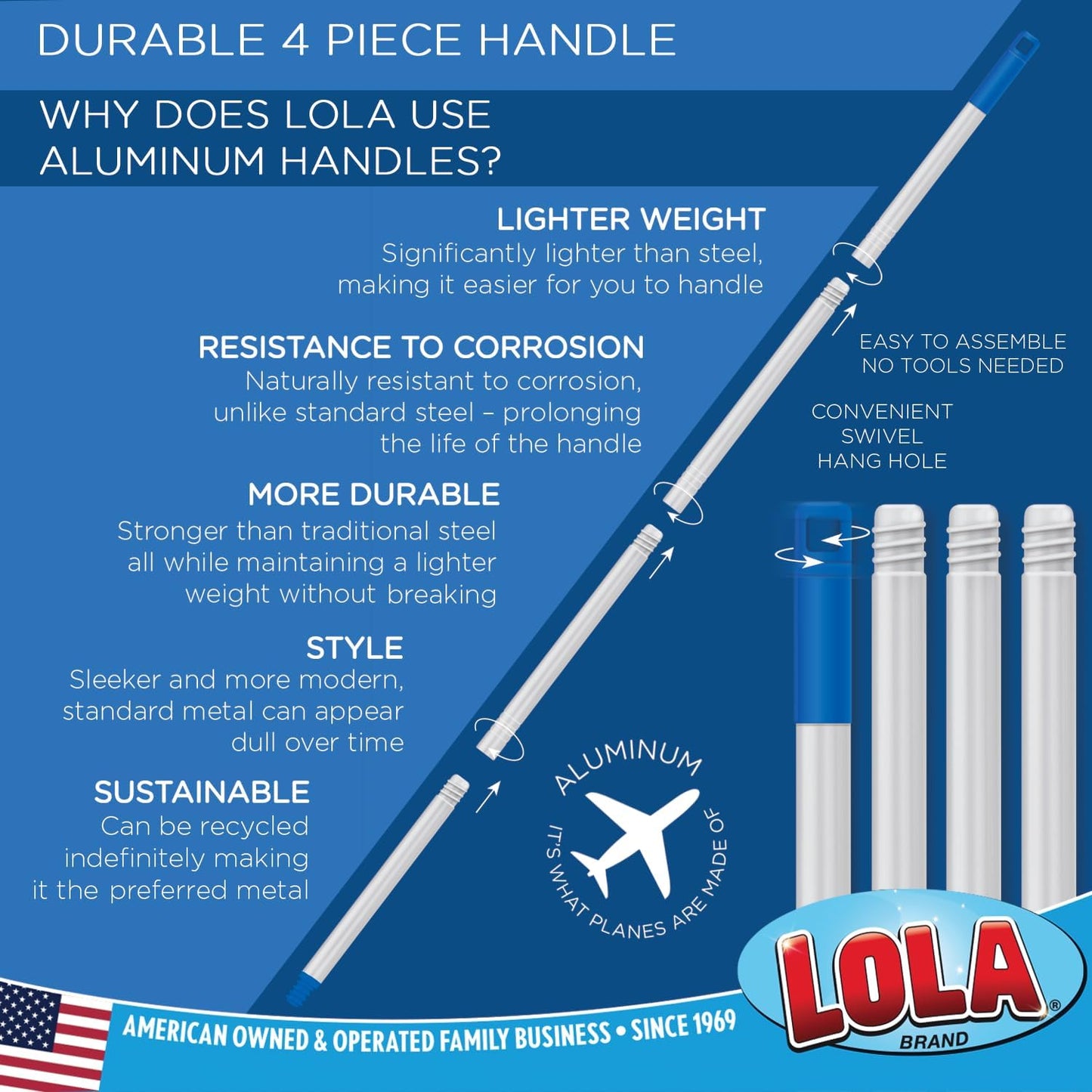LOLA Deck Scrub Brush Outdoor Broom, Durable Bristles Remove Dirt, Grime, Grout, Leaves, Snow on Patios, Decks, Wet or Dry, 1 Count