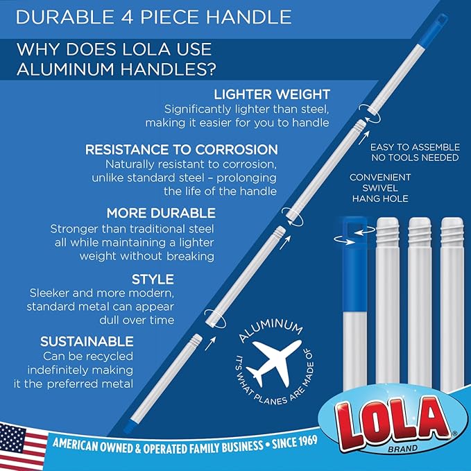 LOLA Squeeze Sponge Mop w/ Poly Foam & a Natural Cellulose Layer, Absorbs and - Image 4