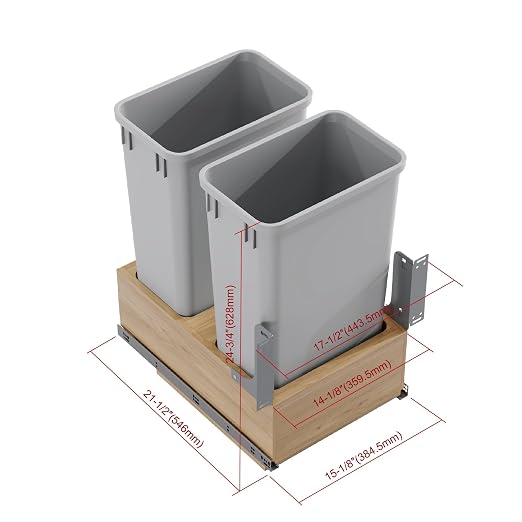 Dowell B18/B21 Wood Base Wastebasket Pullout - Image 2