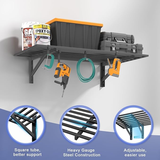 2x4ft Heavy Duty Garage Shelving, 200LB Capacity Storage Rack - Image 4