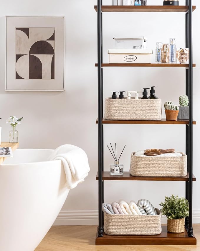 Small Woven Basket, 13.5 x 9.5 x 5 Inches, Storage Basket - Image 6