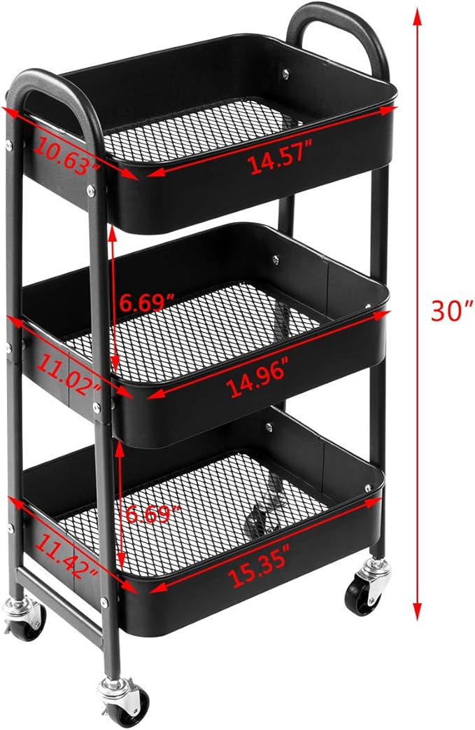 AGTEK Makeup Cart, Movable Rolling Organizer Cart - Image 3