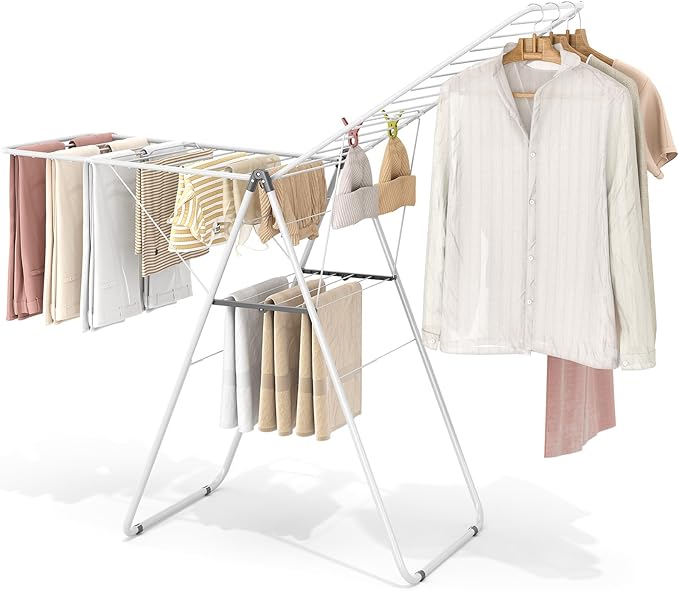 KINGBOARD Clothes Drying Rack Foldable, Metal Drying Rack Clothing by KINGBOARD