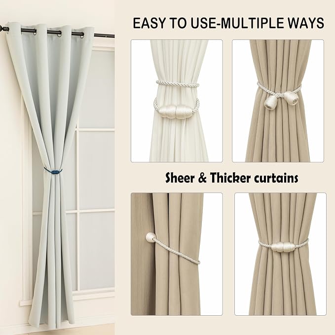 Magnetic Curtain Tiebacks Rope Curtain Tie Backs - Image 5