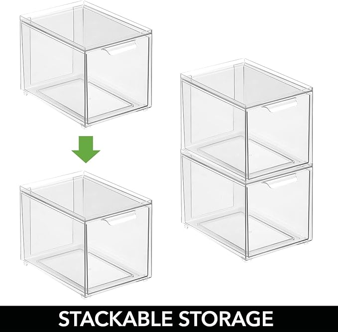 mDesign Plastic Pantry Organization and Storage Bin w/Pull Out Drawer - Image 5