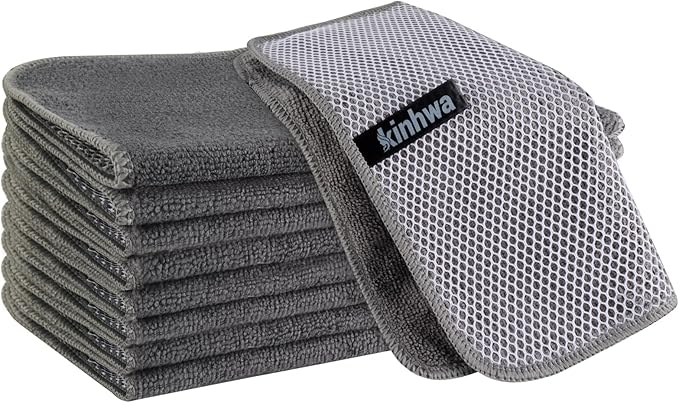 KinHwa Kitchen Washcloths for Dishes Absorbent Microfiber Dish Cloths Quick Dry by KinHwa