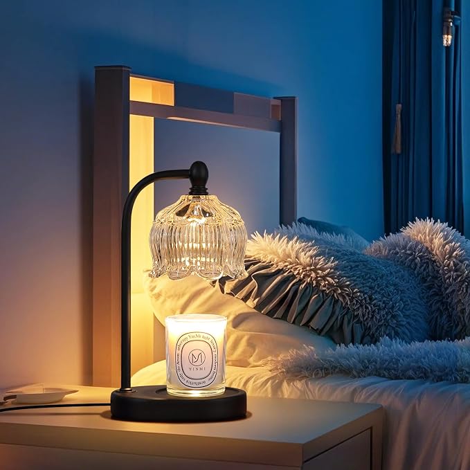 Black Candle Warmer Lamp with Timer and Dimmer, Flameless Wax Melt Warmer - Image 6