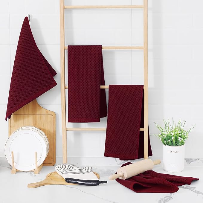 Homaxy 100% Cotton Waffle Weave Kitchen Dish Towels, Ultra Soft Absorbent Quick - Image 6