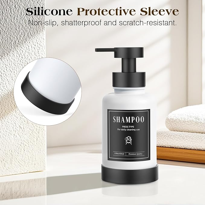 Luxspire Foaming Soap Dispenser, Glass Foam Pump Soap Dispenser, Non-Slip Hand - Image 5