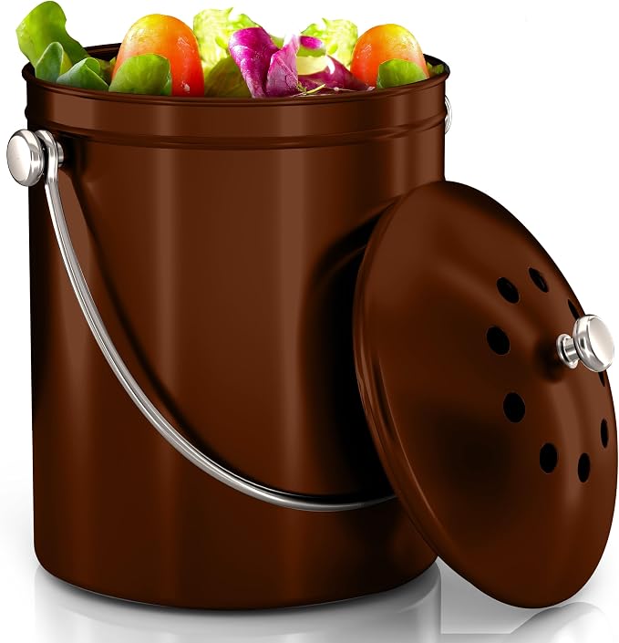 Utopia Kitchen Compost Bin for Kitchen Countertop, 1.3 Gallon Compost Bin for by UTOPIAKITCHEN