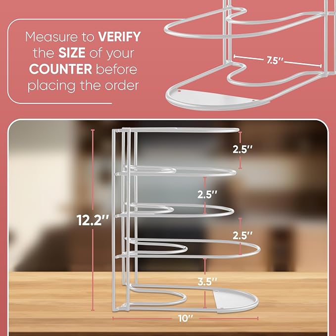 Heavy-Duty Pots and Pans Organizer | 5-Tier Cookware & Lid Storage Rack | - Image 3