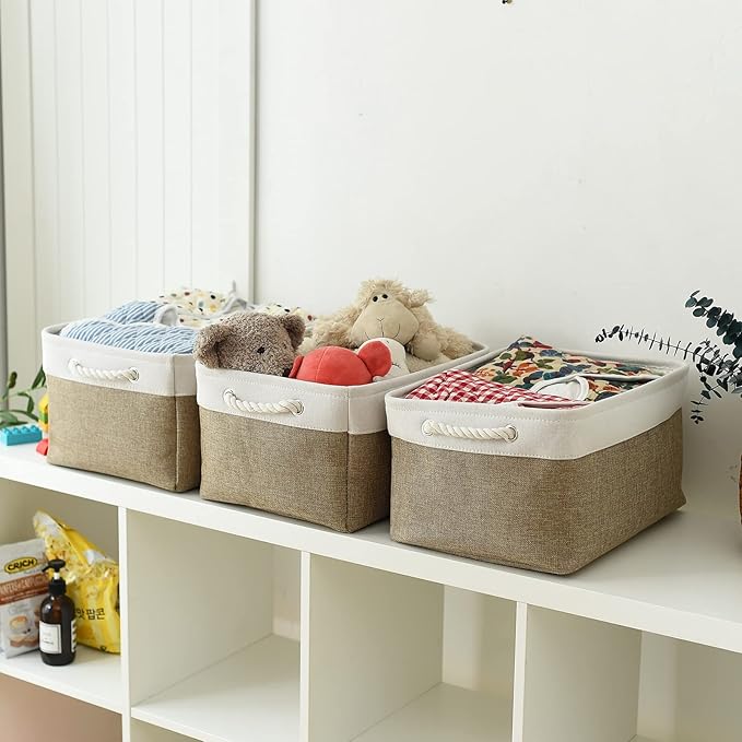 TheWarmHome Storage Basket for Organizing- 15.7x11.8x8.2 inch 1 Pack Fabric - Image 4