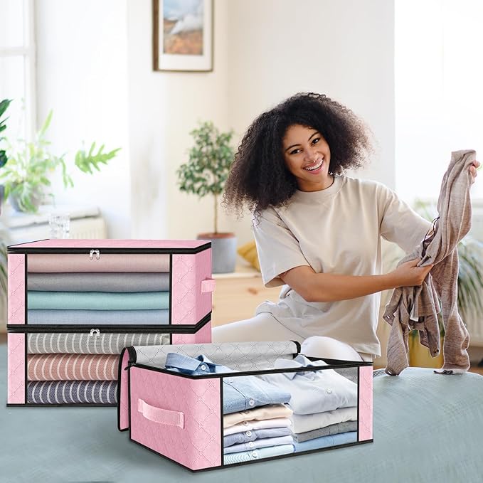 HomeHacks Storage 8-Pack Clothes Organizer Storage Bags Foldable Storage Box - Image 7