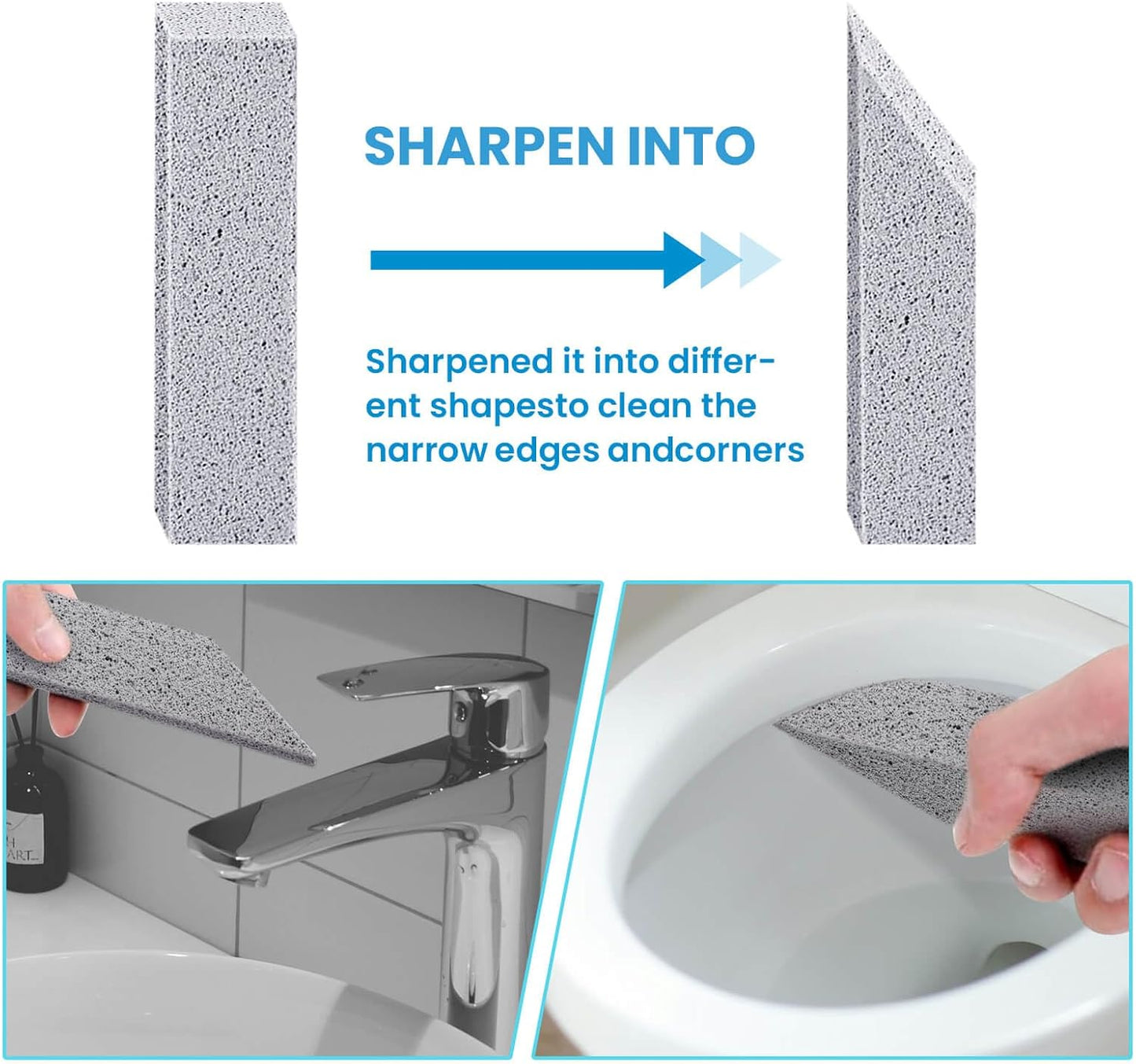 Riuja 30 Pack Pumice Stone Toilet Bowl Cleaner, Pumice Scouring Stick | Pumice Stone for Cleaning Limescale, Hard Water Stains & Rust from Toilets, Tubs, Grills, Pools and More