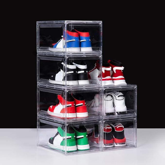 6 Pack Acrylic Shoe Boxes, Ultra Clear Shoe Boxes Stackable, Shoe Storage Box by GIVEYOUTHEBEST