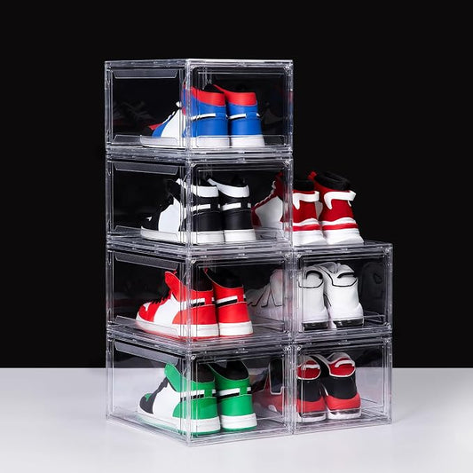 6 Pack Acrylic Shoe Boxes, Ultra Clear Shoe Boxes Stackable, Shoe Storage Box by GIVEYOUTHEBEST