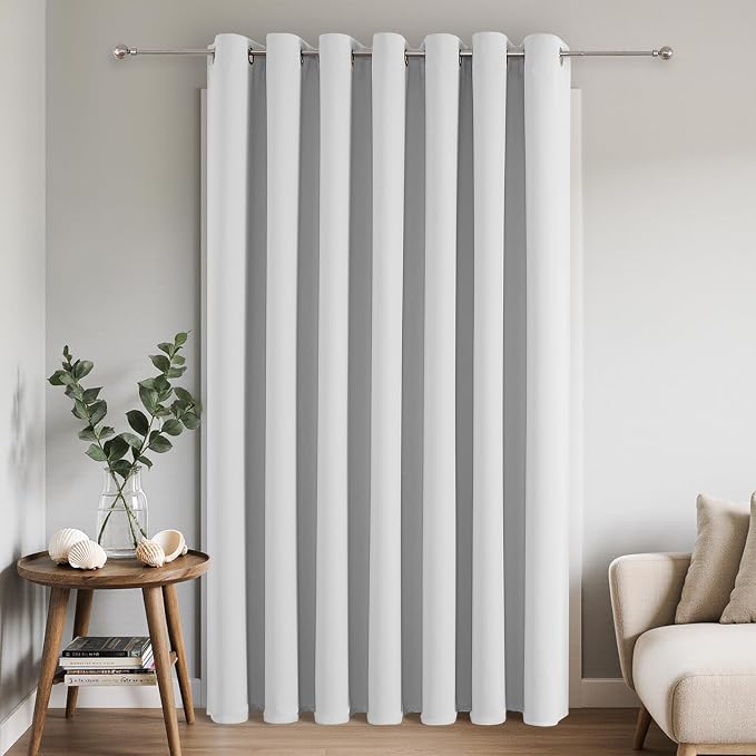 Joydeco Blackout Patio Sliding Door Curtains 108 Inches Long, Grommet Privacy by JOYDECO