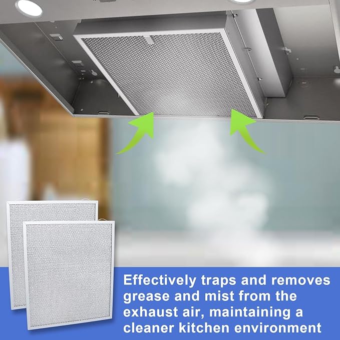 S99010430-002 Range Hood Filter 15-3/4" x 13-7/8" x 3/8", 2 Pack Aluminum Mesh - Image 4