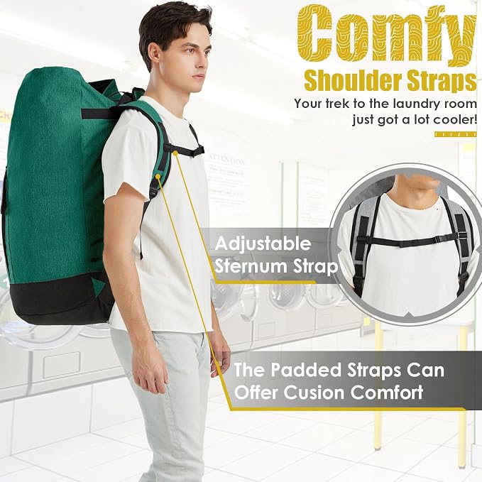 Laundry Bag for College, 115L Laundry Backpack Extra Large Heavy Duty, College - Image 4