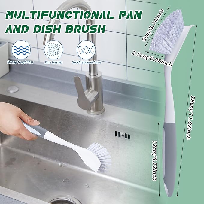Hsei 20 Pcs Gray Kitchen Scrub Dish Brush Bulk - Image 2